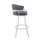 Armen Living Valerie 30" Swivel Slate Gray Faux Leather and Silver Metal Bar Stool LCVLBASLGR30 - alternate 9
